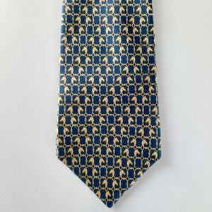 Sulka Yellow Horses Head 100% Silk Neck Tie Made In France